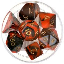 Набор кубиков Dice and Games: Oblivion Red, 7 шт.