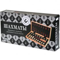Шахматы магнитные с шашками в доске (390x390x25)