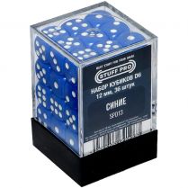 Набор стандартных кубиков D6 Stuff-Pro, 36 шт. (12 мм, синие)
