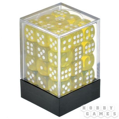 Набор стандартных кубиков D6 Stuff-Pro, 36 шт. (12 мм, прозрачные жёлтые)