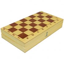 Шахматы и шашки пластмассовые в деревянной упаковке (290x150x48)