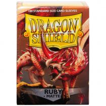 Протекторы Dragon Shield (100 шт., 63х88 мм): матовые рубиновые