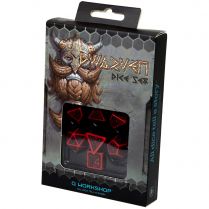 Набор кубиков Dwarven, 7 шт., Black & red