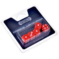 Набор стандартных кубиков D6 Stuff Pro, 5 шт. (16 мм красные)