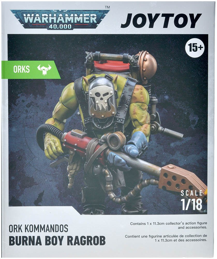 JoyToy Action Figure Warhammer 40.000 - Ork Kommandos Burna Boy Ragrob Scala 1/18 (11 Cm) - Modello Da Collezione